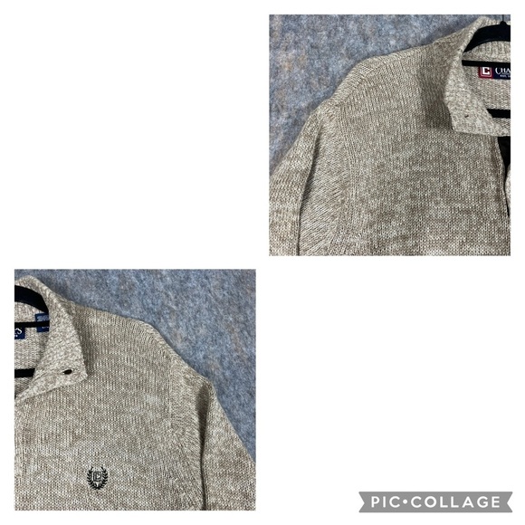 Chaps Brown Elbow Patch Preppy Academia Classic Cozy Grandpa Sweater* - Sz L - Picture 4 of 16